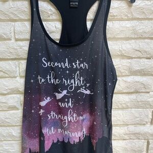 Disney Peter Pan Second Star to the Right Straight on 'til Morning tank top M